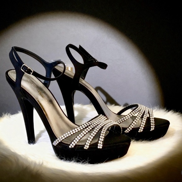 Caparros Shoes - Caparros Black Evening Platform Sandals